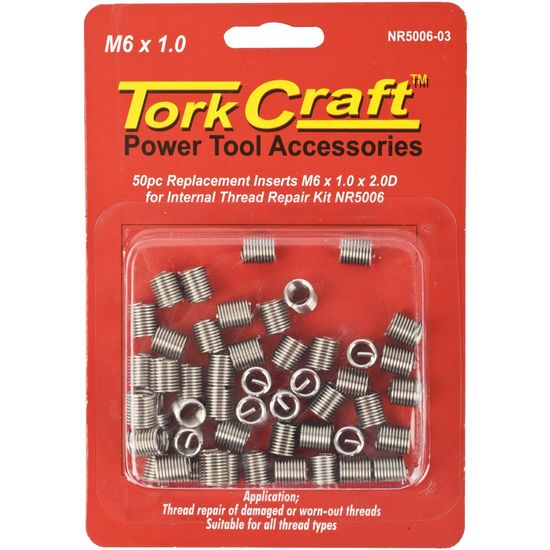 TORK CRAFT Thread Repair Kit M6 X 1.0 X 2.0d Repl. X50 Inserts For Nr5006