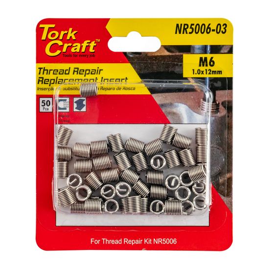 TORK CRAFT Thread Repair Kit M6 X 1.0 X 2.0d Repl. X50 Inserts For Nr5006