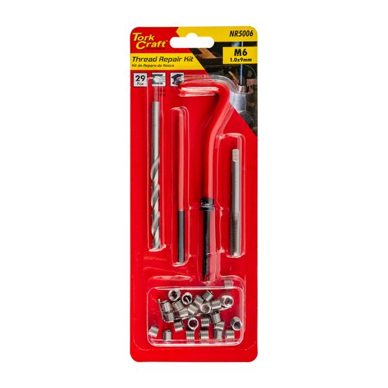 TORK CRAFT Thread Repair Kit 29pc M6 X 1.0 X 1.5d Internal Thread Carded