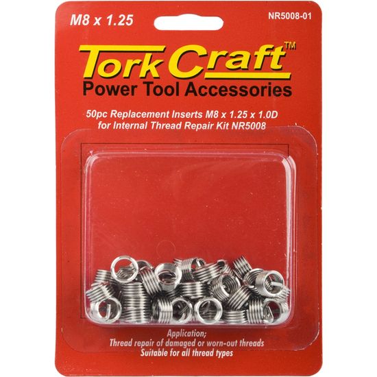 TORK CRAFT Thread Repair Kit M8 X 1.25 X 1.0d Repl. Inserts For Nr5008