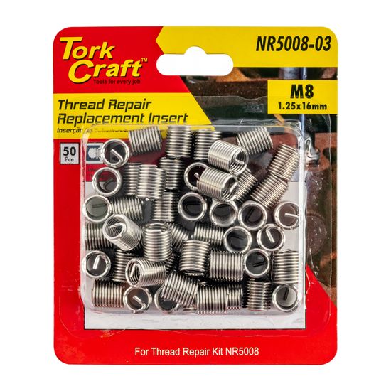 TORK CRAFT Thread Repair Kit M8 X 1.25 X 2.0d Repl. Inserts For Nr5008