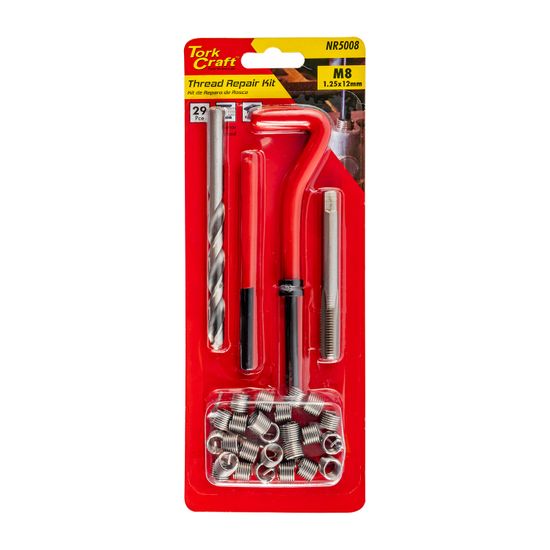 TORK CRAFT Thread Repair Kit 29pc M8 X 1.25 X 1.5d Internal Thread Carded