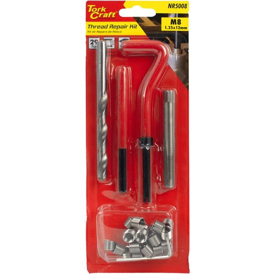TORK CRAFT Thread Repair Kit 29pc M8 X 1.25 X 1.5d Internal Thread Carded