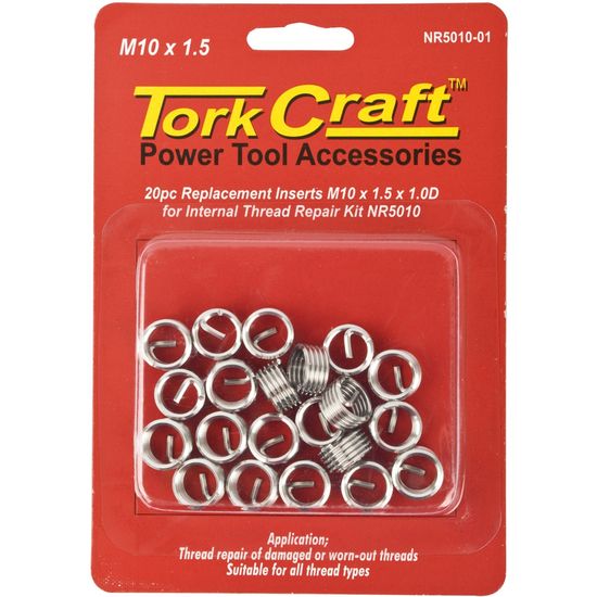 TORK CRAFT Thread Repair Kit M10 X 1.5 X 1.0d Repl. Inserts For Nr5010