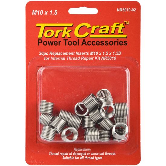 TORK CRAFT Thread Repair Kit M10 X 1.5 X 1.5d Repl. Inserts For Nr5010