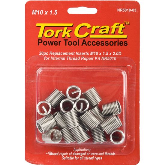 TORK CRAFT Thread Repair Kit M10 X 1.5 X 2.0d Repl. Inserts For Nr5010