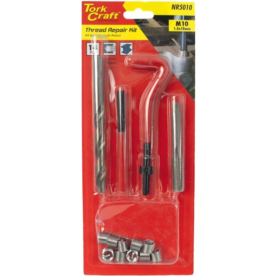 TORK CRAFT Thread Repair Kit 14pc M10 X 1.5 X 1.5d Internal Thread Carded