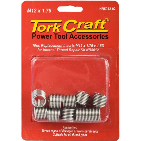 TORK CRAFT Thread Repair Kit M12 X 1.75 X 1.5d Repl. Inserts For Nr5012