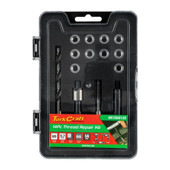 TORK CRAFT Thread Repair Kit 14pc M8 X 1.25 X 11.7mm Flange Insert
