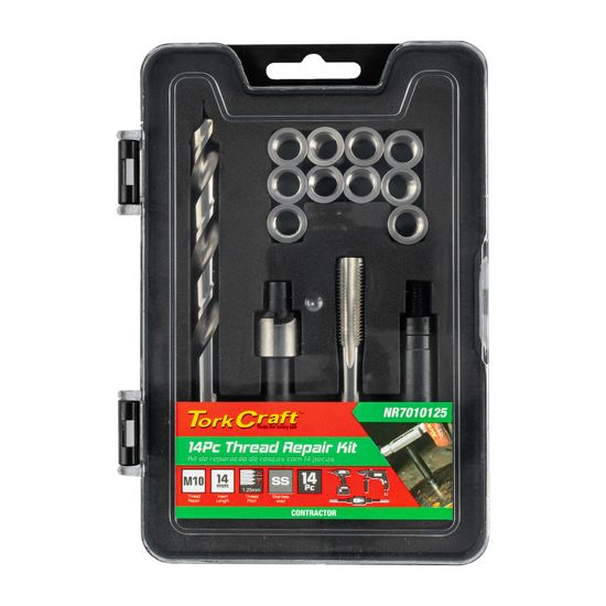 TORK CRAFT Thread Repair Kit 14pc M10 X 1.25 X 14mm Flange Insert