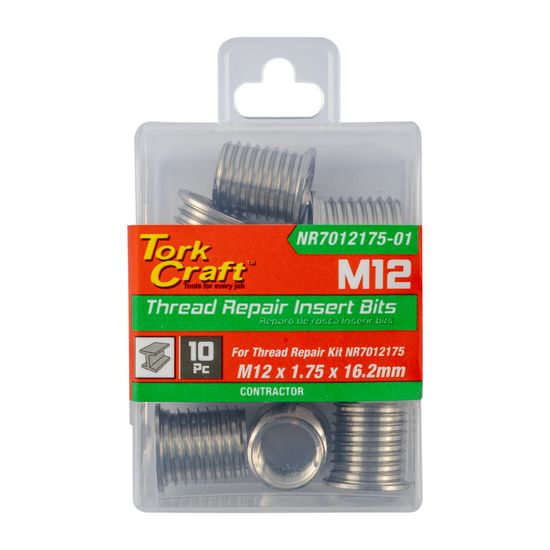 TORK CRAFT Repl. Insert 10pc M12 X 1.5 X 9.2mm S/steel For Nr701215