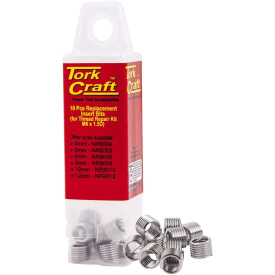 TORK CRAFT Thread Repair Kit M6 X 1.5d Replacement Inserts 10pce