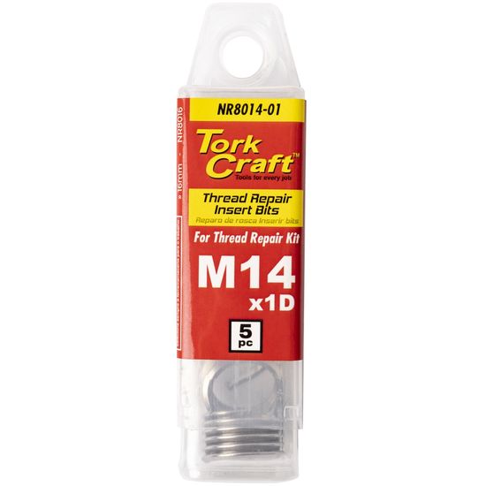 TORK CRAFT Thread Repair Kit M14 X 1d Replacement Inserts 5pce