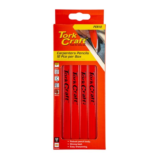 TORK CRAFT  TORK CRAFT Carpenters Pencil 175mm - 12 Per Box