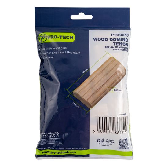 Domino Tenon 8x40mm 150pc Jar Beech Wood