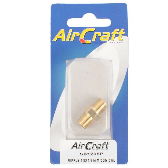 AIRCRAFT Nipple 1/8x1/8 M/m Conical 1pc Pack