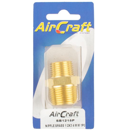 AIRCRAFT Nipple Brass 1/2x3/4 M/m 1pc Pack