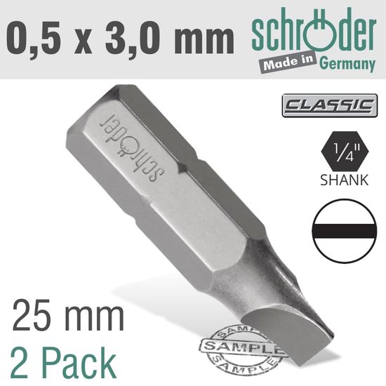 Slotted Bit 0.5x3mm 25mm 2cd