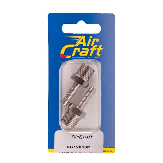 AIRCRAFT Hosetail 1/4'm X 6mm 2pc Pack