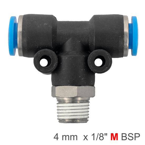 AIRCRAFT Pu Hose Fitting Tee 4mm-1/8 M