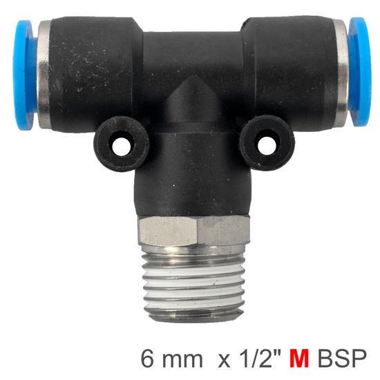 AIRCRAFT Pu Hose Fitting Tee 6mm-1/2 M