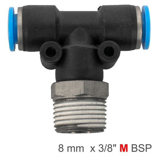 AIRCRAFT Pu Hose Fitting Tee 8mm-3/8 M