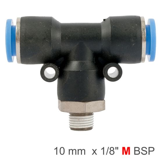 AIRCRAFT Pu Hose Fitting Tee 10mm-1/8 M