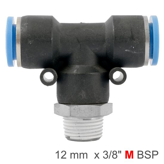 AIRCRAFT Pu Hose Fitting Tee 12mm-3/8 M