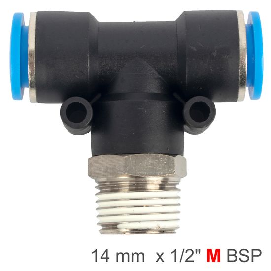 AIRCRAFT Pu Hose Fitting Tee 14mm-1/2 M