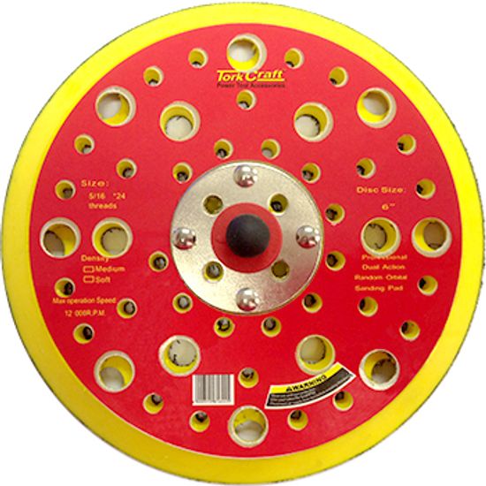 TORK CRAFT Da Sander Pad 52 Holes 5 16 - 24unf 150mm 6'