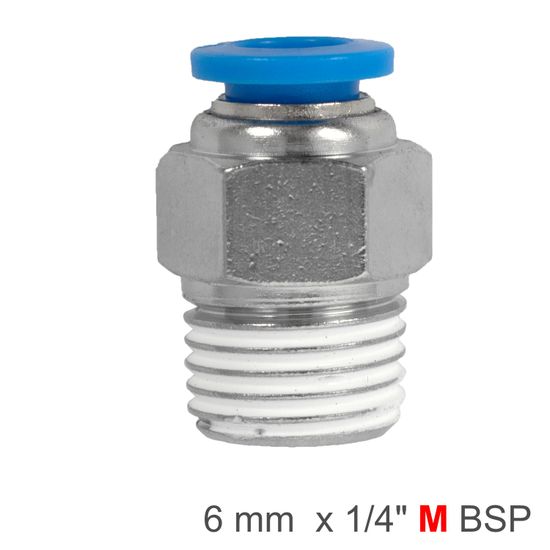 AIRCRAFT Pu Hose Fitting Straight Stud 6mm-1/4 M