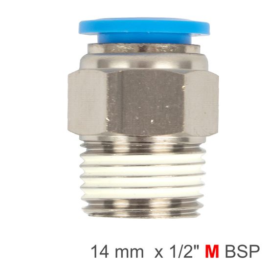 AIRCRAFT Pu Hose Fitting Straight Stud 14mm-1/2 M