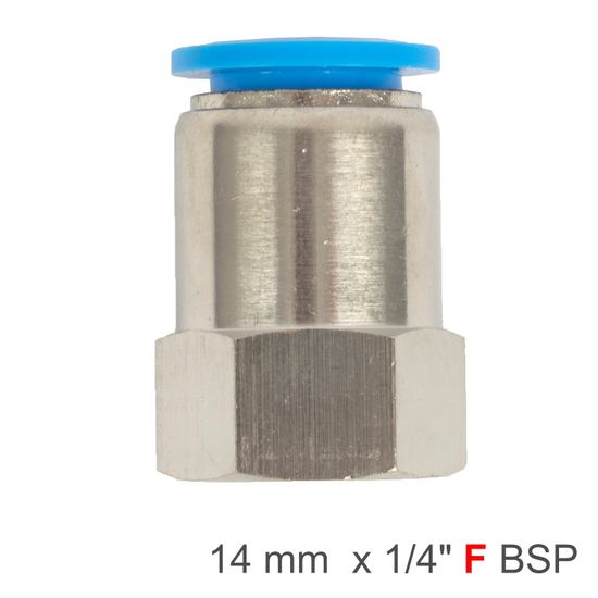 AIRCRAFT Pu Hose Fitting Straight Stud 14mm-1/4 F