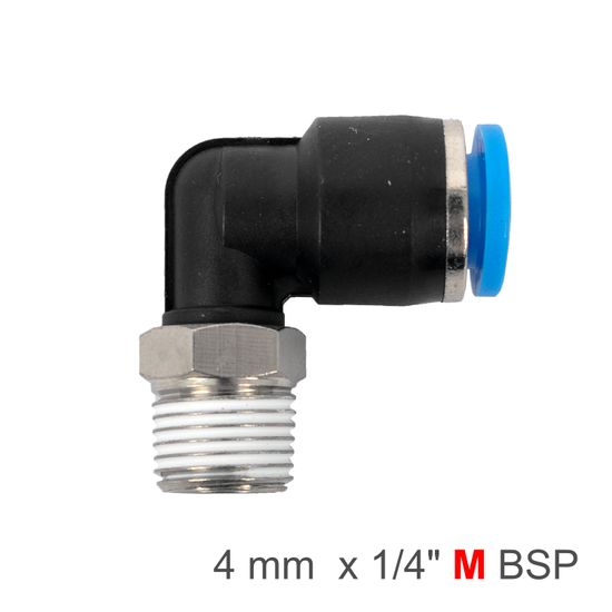 AIRCRAFT Elbow 4mm-1/4 M Pu Hose Fitting