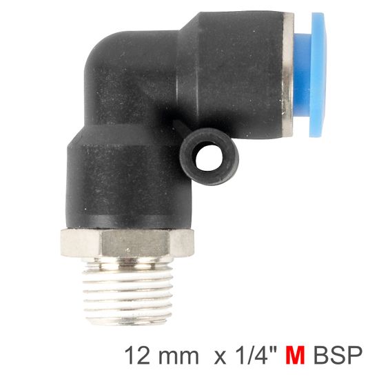 AIRCRAFT Elbow 12mm-1/4 M Pu Hose Fitting