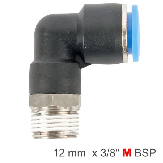 AIRCRAFT Elbow 12mm-3/8 M Pu Hose Fitting