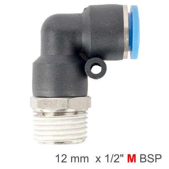 AIRCRAFT Elbow 12mm-1/2 M Pu Hose Fitting