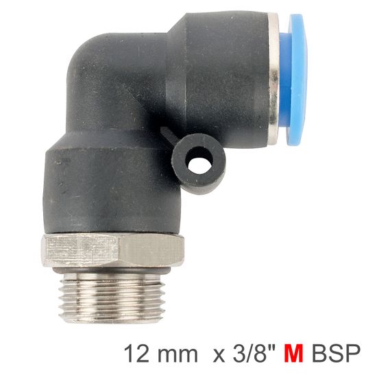 AIRCRAFT Elbow W/o-ring 12mm-3/8 M Pu Hose Fitting