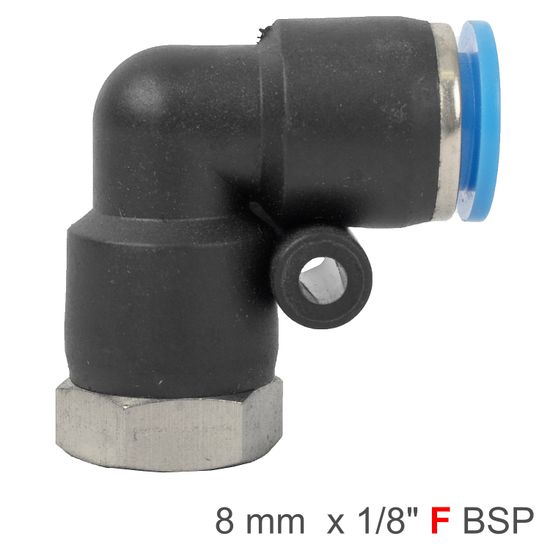 AIRCRAFT Pu Hose Fitting Elbow 8mm-1/8 F