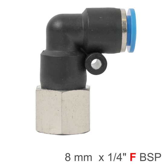 AIRCRAFT Pu Hose Fitting Elbow 8mm-1/4 F