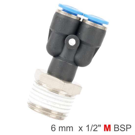 AIRCRAFT Pu Hose Fitting Y Joint 6mm-1/2 M