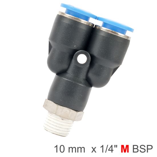 AIRCRAFT Pu Hose Fitting Y Joint 10mm-1/4 M