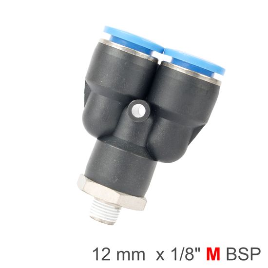 AIRCRAFT Pu Hose Fitting Y Joint 12mm-1/8 M