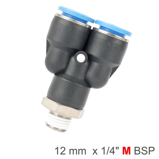 AIRCRAFT Pu Hose Fitting Y Joint 12mm-1/4 M
