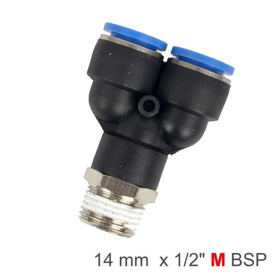 AIRCRAFT Pu Hose Fitting Y Joint 14mm-1/2 M