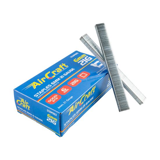 AIRCRAFT Staples 6mm 21 Gauge 5000 Per Box