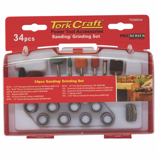 TORK CRAFT Sanding & Grinding Set 34 Pce Mini
