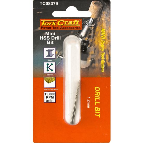TORK CRAFT Mini Hss Drill Bit 1.2mm 2pc