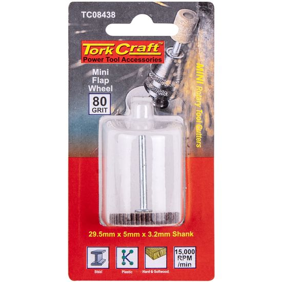TORK CRAFT Mini Flap Wheel 29.5 X 5 X3.2mm Shank 80g