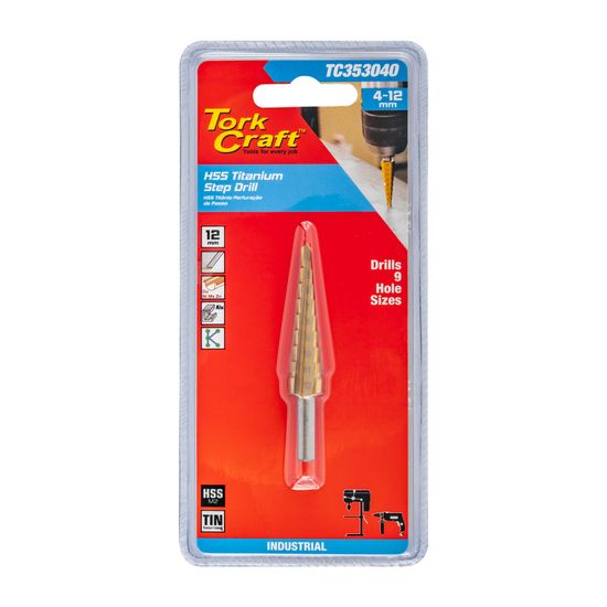 TORK CRAFT Step Drill Hss 4-12mmx1mm
